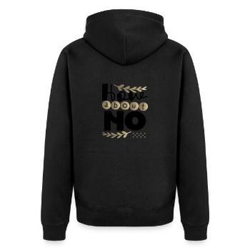 Sarkastisches Geschenk Wie wäre es mit No Sarcam Geschenkidee - Unisex Premium Bio Zip Hoodie - Schwarz - Hinten - Nico (187cm)