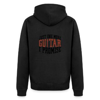 Guitarist Gift Just One More Guitar I Promise - Unisex Premium Organic Zip Hoodie - black - Back - Nico (187cm)