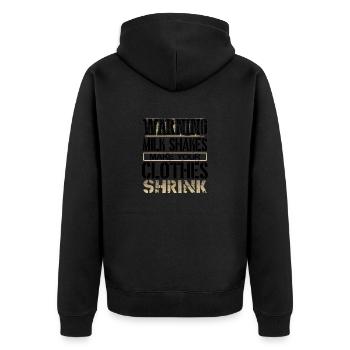 Avertissement de cadeaux de milkshake Les milkshakes font des vêtements - Veste à capuche bio Premium Unisexe - noir - Dos - Nico (187cm)