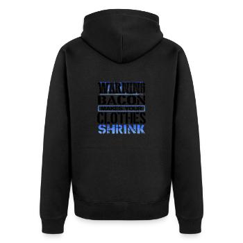 Bacon Lover Gift Warning Bacon Make Clothes - Veste à capuche bio Premium Unisexe - noir - Dos - Nico (187cm)