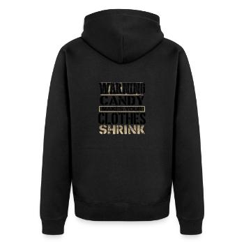 Candy Lover Gifts Warning Candy Makes Clothes - Unisex Premium Organic Zip Hoodie - black - Back - Nico (187cm)