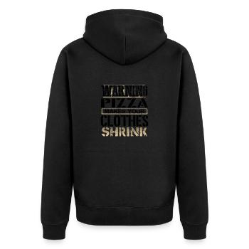 Pizza Lover Gifts Warning Pizza Makes Clothes - Unisex Premium Organic Zip Hoodie - black - Back - Nico (187cm)