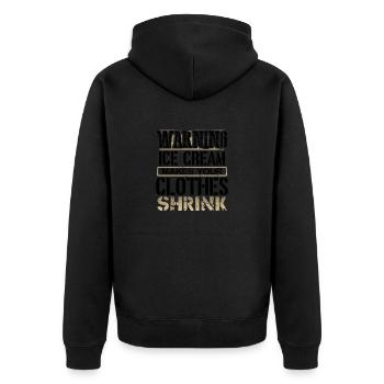 Eiscreme-Liebhaber Geschenke Warnung Eiscreme macht - Unisex Premium Bio Zip Hoodie - Schwarz - Hinten - Nico (187cm)