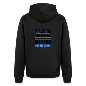 Eiscreme-Liebhaber Geschenke Warnung Eiscreme macht - Unisex Premium Bio Zip Hoodie - Schwarz - Hinten - Nico (187cm)