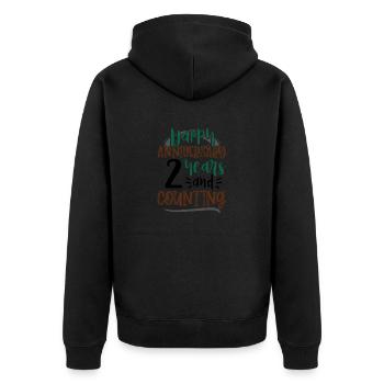Happy Anniversary 2 Years and Counting 2nd - Unisex Premium Organic Zip Hoodie - black - Back - Nico (187cm)