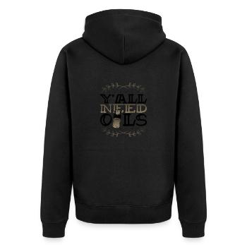 Geschenk für ätherische Öle Ihr alle braucht ätherische Öle Geschenke - Unisex Premium Bio Zip Hoodie - Schwarz - Hinten - Nico (187cm)