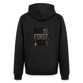 Cadeau d’huile essentielle mais premier cadeau d’huiles essentielles - Veste à capuche bio Premium Unisexe - noir - Dos - Nico (187cm)