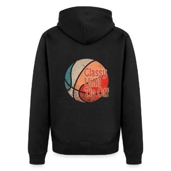 Classe jusqu’au jour du match de tipoff Basketball américain - Veste à capuche bio Premium Unisexe - noir - Dos - Nico (187cm)