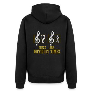 Ce sont des temps difficiles jeu de mots amusant - Veste à capuche bio Premium Unisexe - noir - Dos - Nico (187cm)