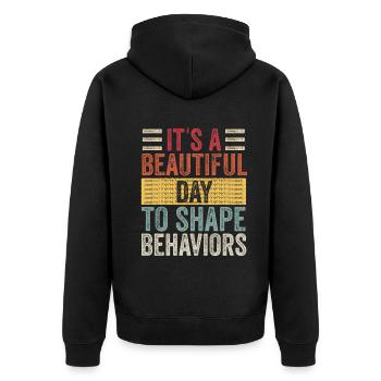 Beautiful Day Behavioral Shape Behaviors - Unisex Premium Organic Zip Hoodie - black - Back - Nico (187cm)