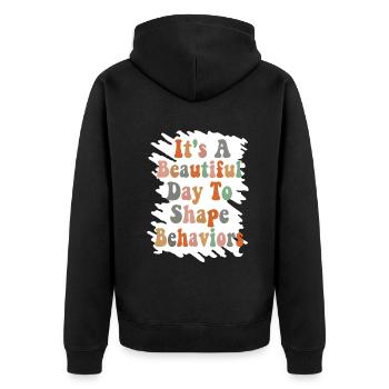 Beautiful Day Behavioral Shape Behaviors - Unisex Premium Organic Zip Hoodie - black - Back - Nico (187cm)