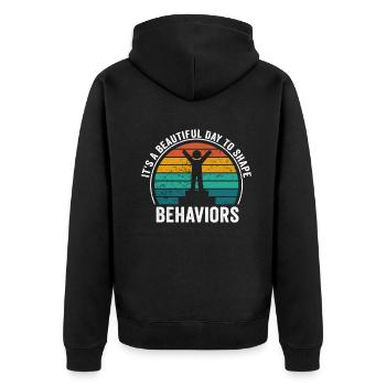 Beautiful Day Behavioral Shape Behaviors - Unisex Premium Organic Zip Hoodie - black - Back - Nico (187cm)
