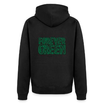 Environmentalist Gift Forever Green Environmental - Unisex Premium Organic Zip Hoodie - black - Back - Nico (187cm)
