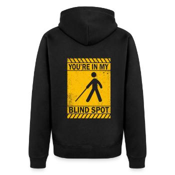 Bewusstsein für blinde Blindheit Sehbehinderte - Unisex Premium Bio Zip Hoodie - Schwarz - Hinten - Nico (187cm)