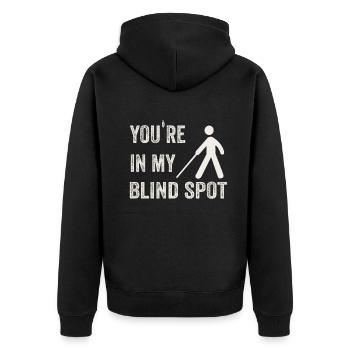 Bewusstsein für blinde Blindheit Sehbehinderte - Unisex Premium Bio Zip Hoodie - Schwarz - Hinten - Nico (187cm)