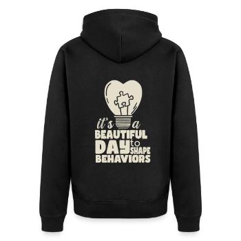 Beautiful Day Behavioral Shape Behaviors - Unisex Premium Organic Zip Hoodie - black - Back - Nico (187cm)