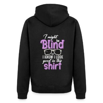 Bewusstsein für blinde Blindheit Blinde Menschen visuell - Unisex Premium Bio Zip Hoodie - Schwarz - Hinten - Nico (187cm)