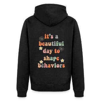 Beautiful Day Behavioral Shape Behaviors - Unisex Premium Organic Zip Hoodie - black - Back - Nico (187cm)