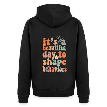 Beautiful Day Behavioral Shape Behaviors - Unisex Premium Organic Zip Hoodie - black - Back - Nico (187cm)