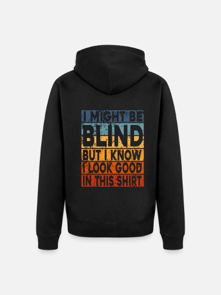 Blind Blindness Awareness Blind People Visually - Unisex Premium Organic Zip Hoodie - black