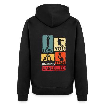 Love You Teamtraining abgebrochen Basketball - Unisex Premium Bio Zip Hoodie - Schwarz - Hinten - Nico (187cm)