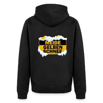 Meide Gelben Schnee Lustiges Wintersport Schnee - Unisex Premium Bio Zip Hoodie - Schwarz - Hinten - Nico (187cm)