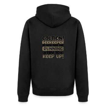 Apiculture Humour Attention Apiculteur Si Running - Veste à capuche bio Premium Unisexe - noir - Dos - Nico (187cm)