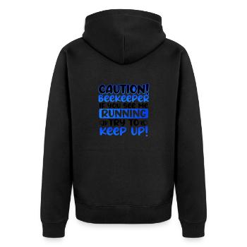 Apiculture Humour Attention Apiculteur Si Running - Veste à capuche bio Premium Unisexe - noir - Dos - Nico (187cm)