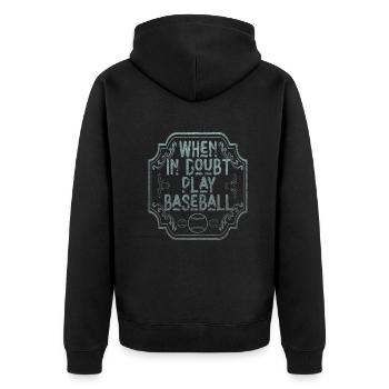 Softball When In Doubt Jouer au baseball Hommes Femmes - Veste à capuche bio Premium Unisexe - noir - Dos - Nico (187cm)