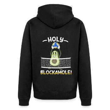 Holy Blockamole Volleyball Avocado - Unisex Premium Bio Zip Hoodie - Schwarz - Hinten - Nico (187cm)