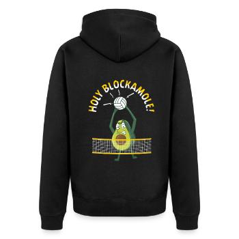 Holy Blockamole Volleyball Avocado - Unisex Premium Bio Zip Hoodie - Schwarz - Hinten - Nico (187cm)