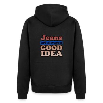 Les jeans sont toujours une bonne idée Denim Lover Cadeaux - Veste à capuche bio Premium Unisexe - noir - Dos - Nico (187cm)