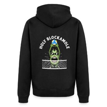Holy Blockamole Volleyball Avocado - Unisex Premium Bio Zip Hoodie - Schwarz - Hinten - Nico (187cm)