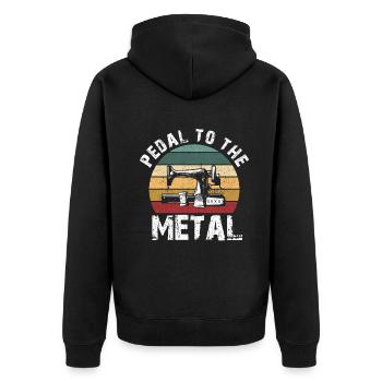 Pedal Zur Metallnähmaschine Quilten Frauen - Unisex Premium Bio Zip Hoodie - Schwarz - Hinten - Nico (187cm)