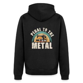 Pedal Zur Metallnähmaschine Quilten Frauen - Unisex Premium Bio Zip Hoodie - Schwarz - Hinten - Nico (187cm)