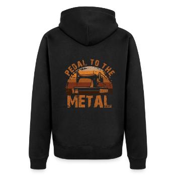 Pedal Zur Metallnähmaschine Quilten Frauen - Unisex Premium Bio Zip Hoodie - Schwarz - Hinten - Nico (187cm)