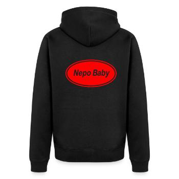 Vetternwirtschaft Nepo Baby - Unisex Premium Bio Zip Hoodie - Schwarz - Hinten - Nico (187cm)