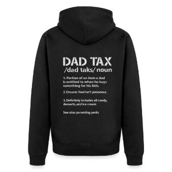 Vintage Dad Steuerdefinition Männer Lustiger Vatertag - Unisex Premium Bio Zip Hoodie - Schwarz - Hinten - Nico (187cm)