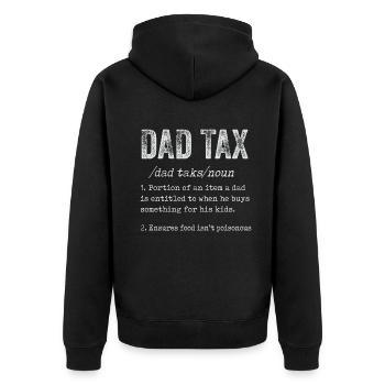 Vintage Dad Steuerdefinition Männer Lustiger Vatertag - Unisex Premium Bio Zip Hoodie - Schwarz - Hinten - Nico (187cm)