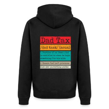 Vintage Dad Steuerdefinition Männer Lustiger Vatertag - Unisex Premium Bio Zip Hoodie - Schwarz - Hinten - Nico (187cm)