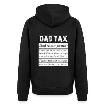 Vintage Dad Steuerdefinition Männer Lustiger Vatertag - Unisex Premium Bio Zip Hoodie - Schwarz - Hinten - Nico (187cm)