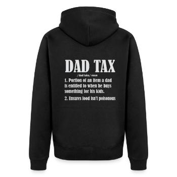 Vintage Dad Steuerdefinition Männer Lustiger Vatertag - Unisex Premium Bio Zip Hoodie - Schwarz - Hinten - Nico (187cm)