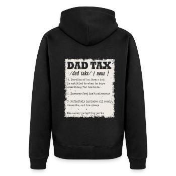 Vintage Dad Steuerdefinition Männer Lustiger Vatertag - Unisex Premium Bio Zip Hoodie - Schwarz - Hinten - Nico (187cm)
