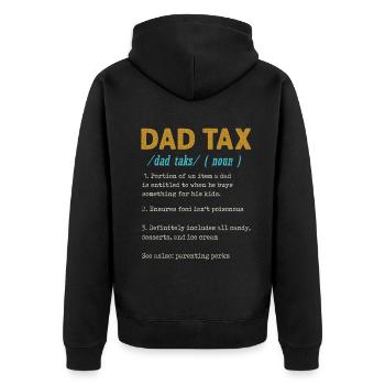 Vintage Dad Steuerdefinition Männer Lustiger Vatertag - Unisex Premium Bio Zip Hoodie - Schwarz - Hinten - Nico (187cm)