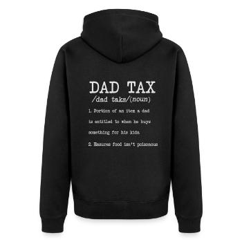 Vintage Dad Steuerdefinition Männer Lustiger Vatertag - Unisex Premium Bio Zip Hoodie - Schwarz - Hinten - Nico (187cm)