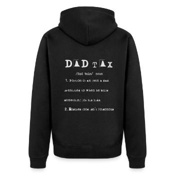 Vintage Dad Steuerdefinition Männer Lustiger Vatertag - Unisex Premium Bio Zip Hoodie - Schwarz - Hinten - Nico (187cm)