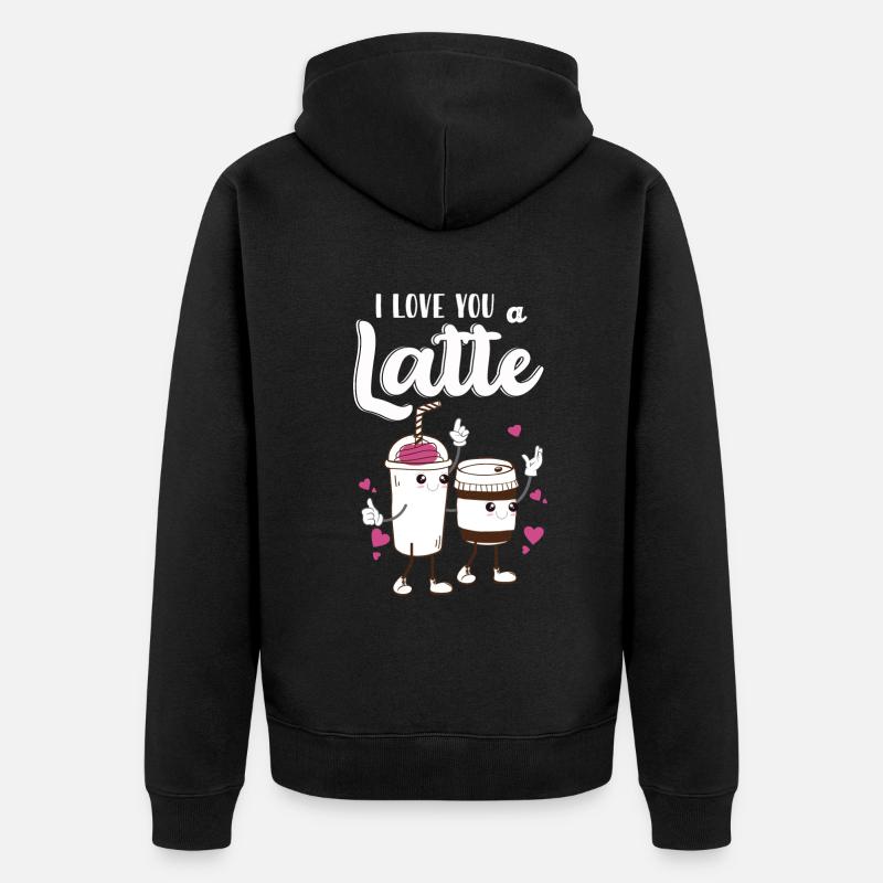 Je t’aime un latte - Veste à capuche bio Premium Unisexe - noir