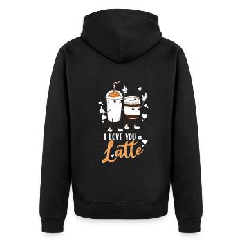 Je t’aime un latte - Veste à capuche bio Premium Unisexe - noir - Dos - Nico (187cm)