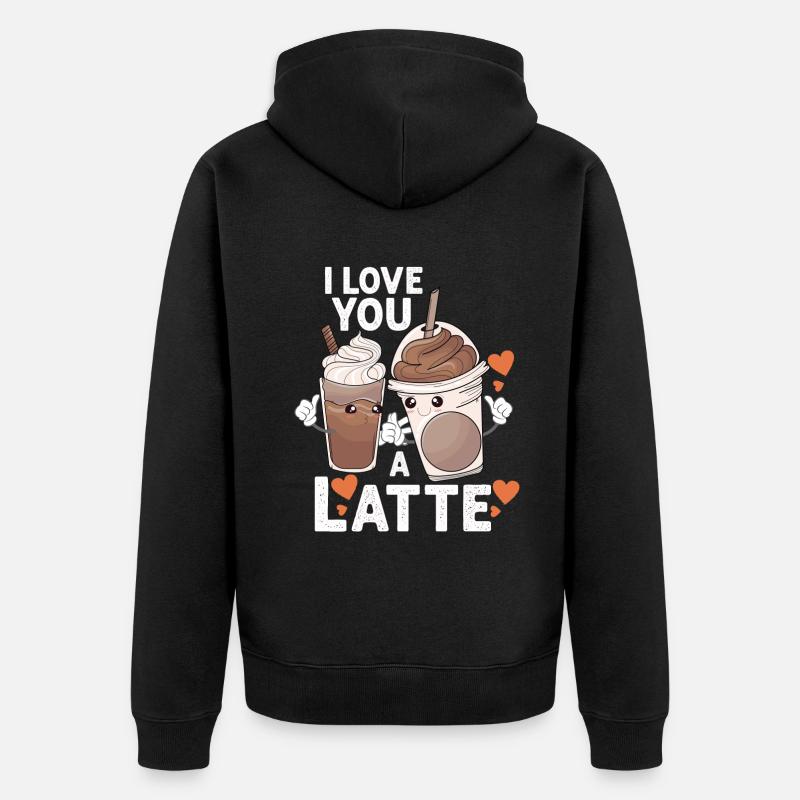 Je t’aime un latte - Veste à capuche bio Premium Unisexe - noir