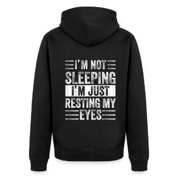 Je ne dors pas, je repose juste mes yeux - Veste à capuche bio Premium Unisexe - noir - Dos - Nico (187cm)